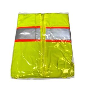 Condor 1YAJ7 High Visibility Safety Vest Class 2  XXXL Yellow Reflective‎ Zip Up